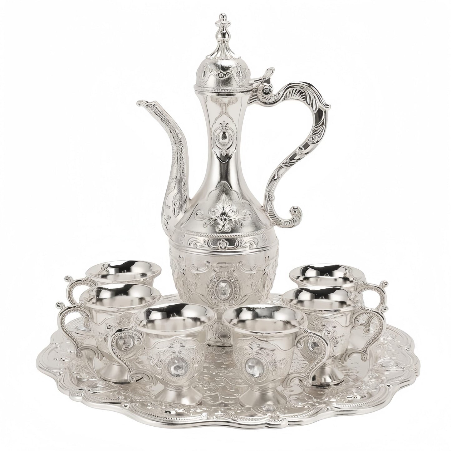 Turkish Tea Set, Metal Russianng Gift Tea set