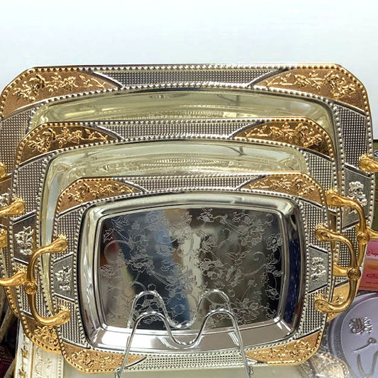 Silver & Gold Serving Tray