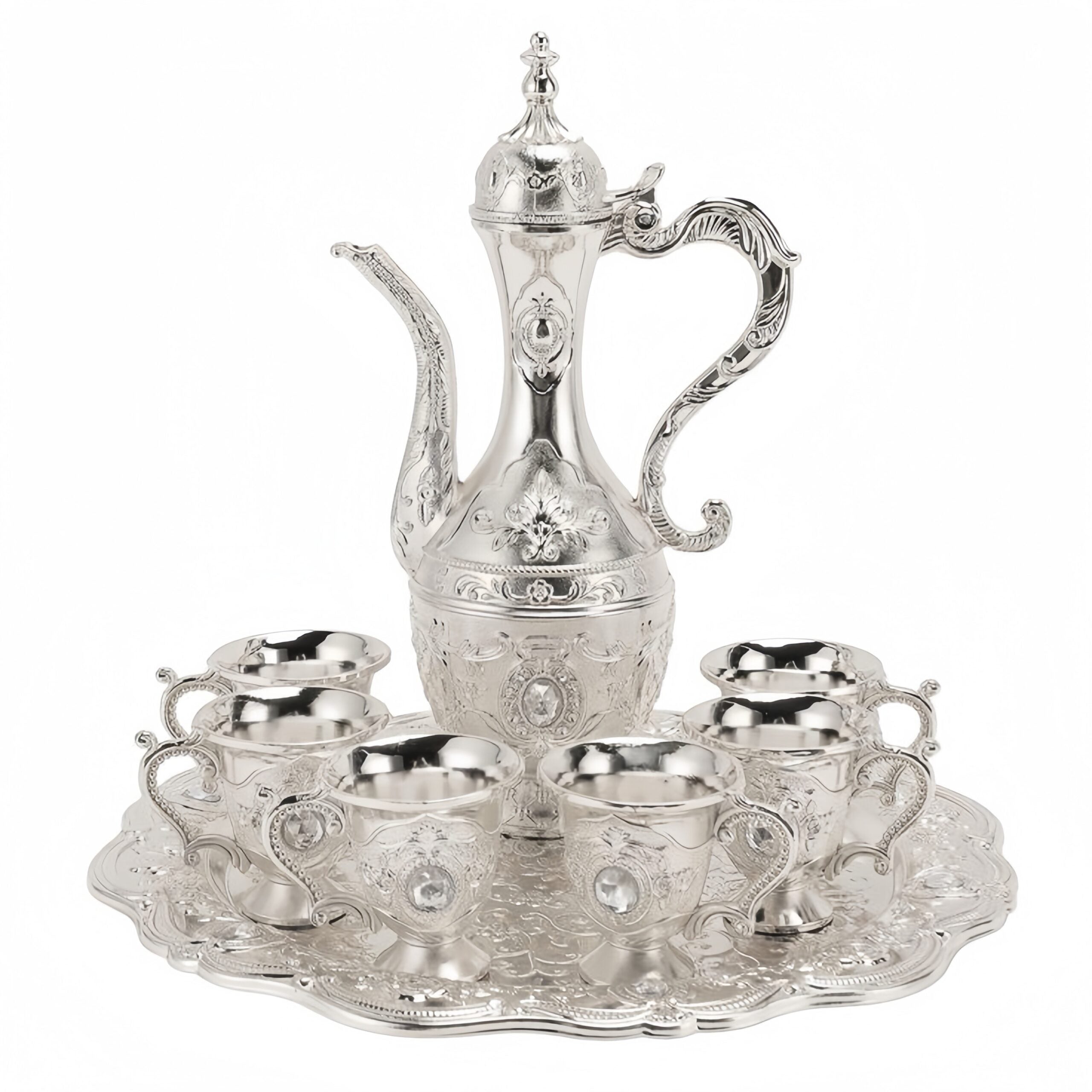 Turkish Tea Set, Metal Russianng Gift Tea set